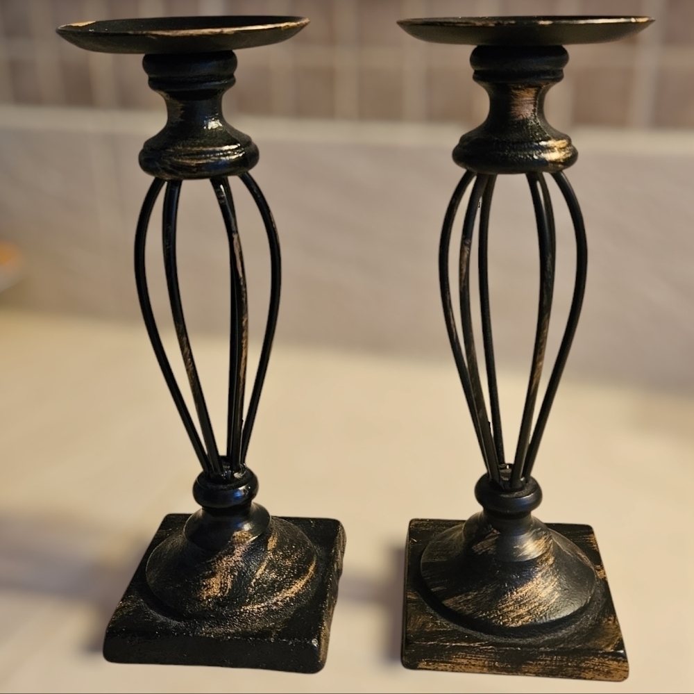 Pillar Candle Sticks Candle Holders Rustic​​​​​